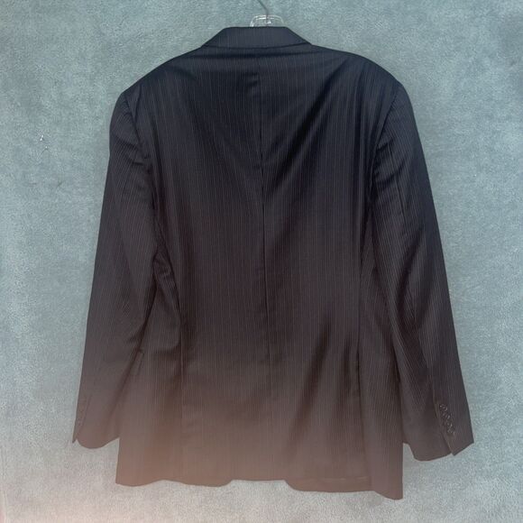 Calvin Klein Blazer Mens 42R Black Wool Pinstripe Buttons Lined‎ Sports Coat - Picture 11 of 13